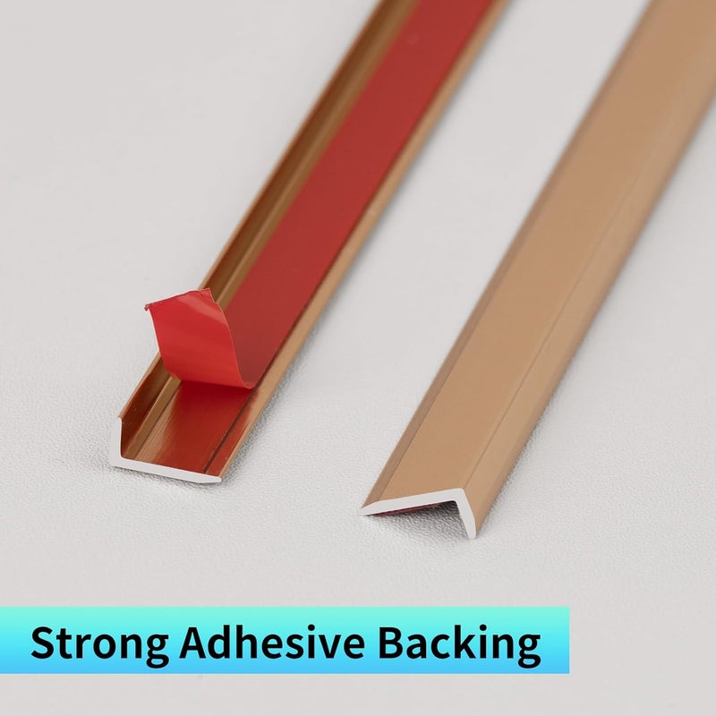 SELECT LIGHTING Peel and Stick Metal Edge for Hexagon Tiles (Brushed Gold,10 Piece) - Image 3